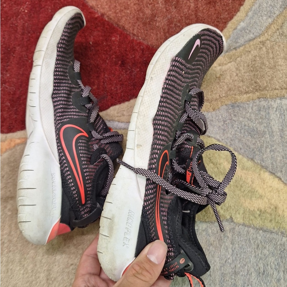 Nike Black and Pink Running Shoes